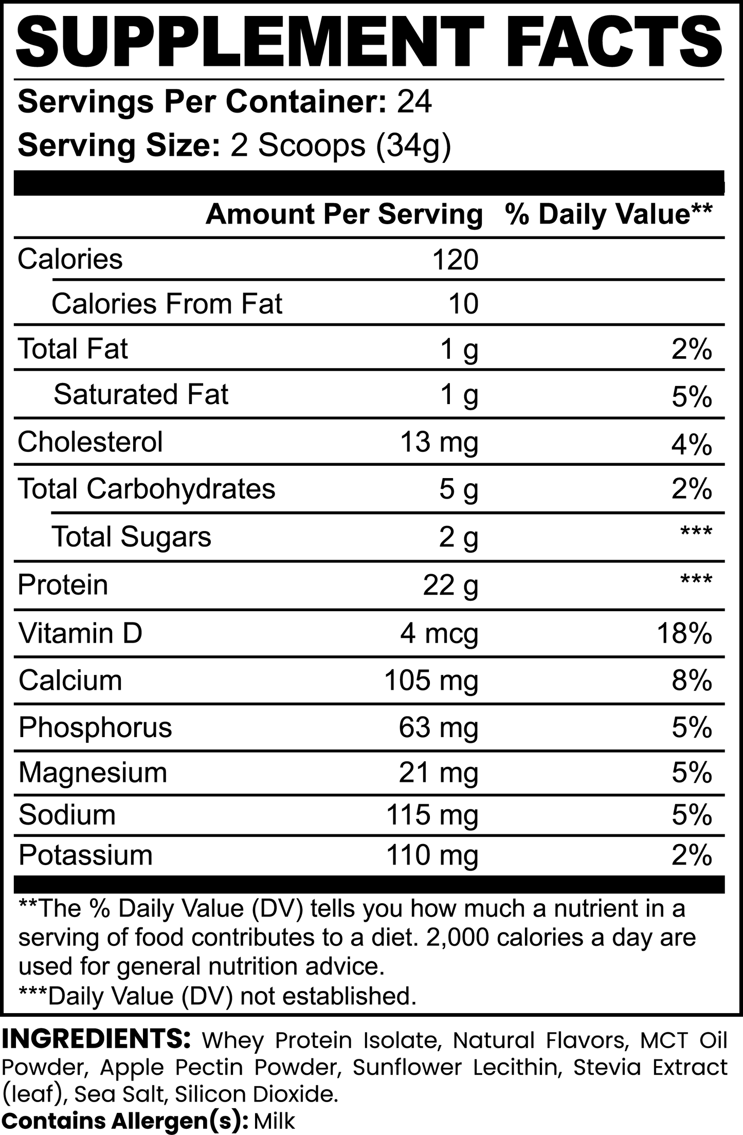Sovereign Protein: Advanced 100% Whey Protein Isolate (Vanilla)